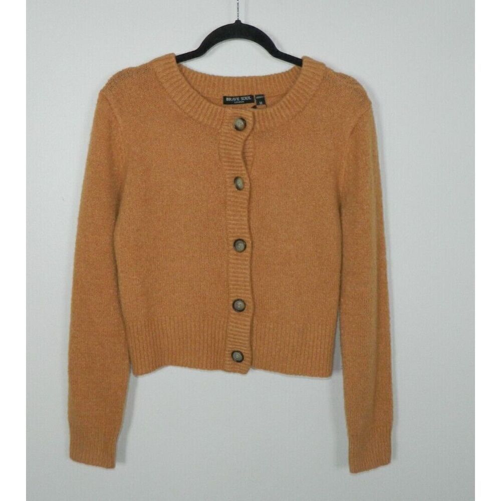 Brave Soul‎ Cardigan Sweater Size Medium Orange  Button Down